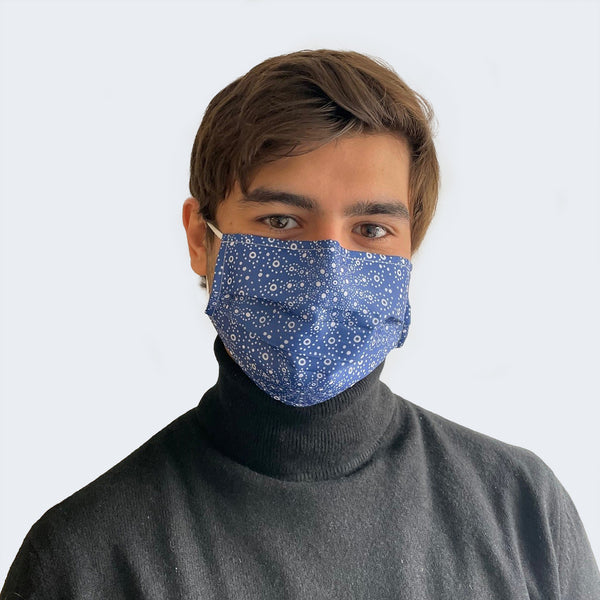Masque en tissu bleu flocons | Lainière Santé